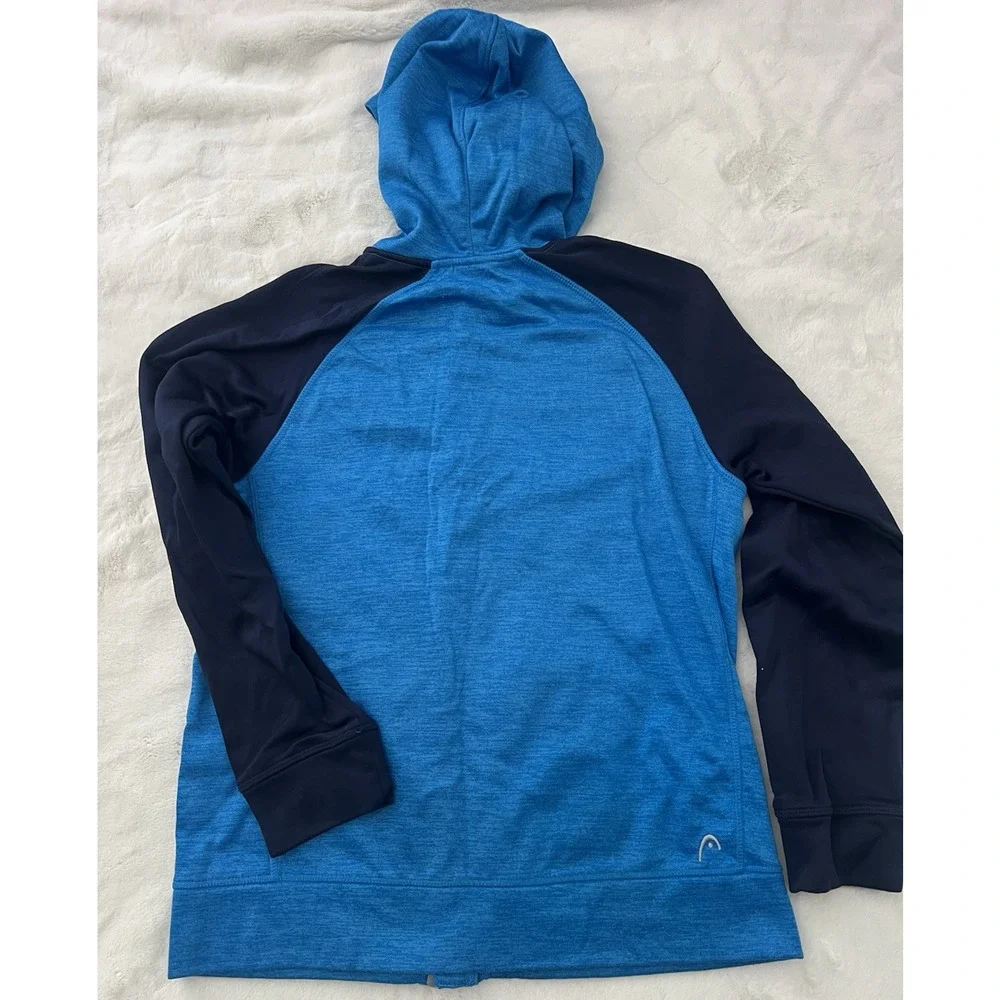 HEAD Hoodie Youth Large 14-16 Blue Full Zip Athletic Lightweight Jacket